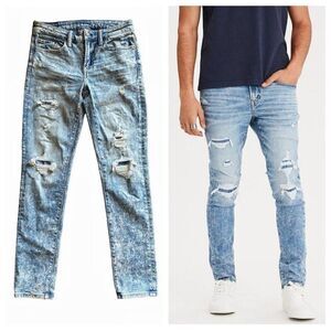 American Eagle Ripped Skinny Jeans AirFlex Distressed Men’s 30 Waist